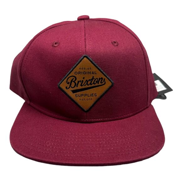 Brixton Original Authentic Maroon Logo Snapback Baseball Adjustable Hat/Cap - Picture 1 of 5